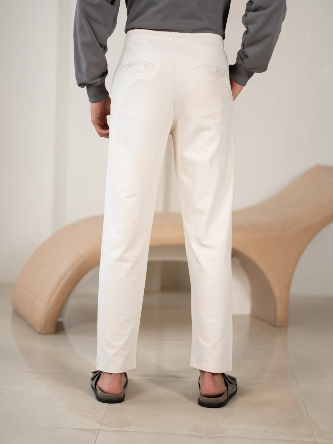 Atlas Cream Cotton Sweatpants - Image 6