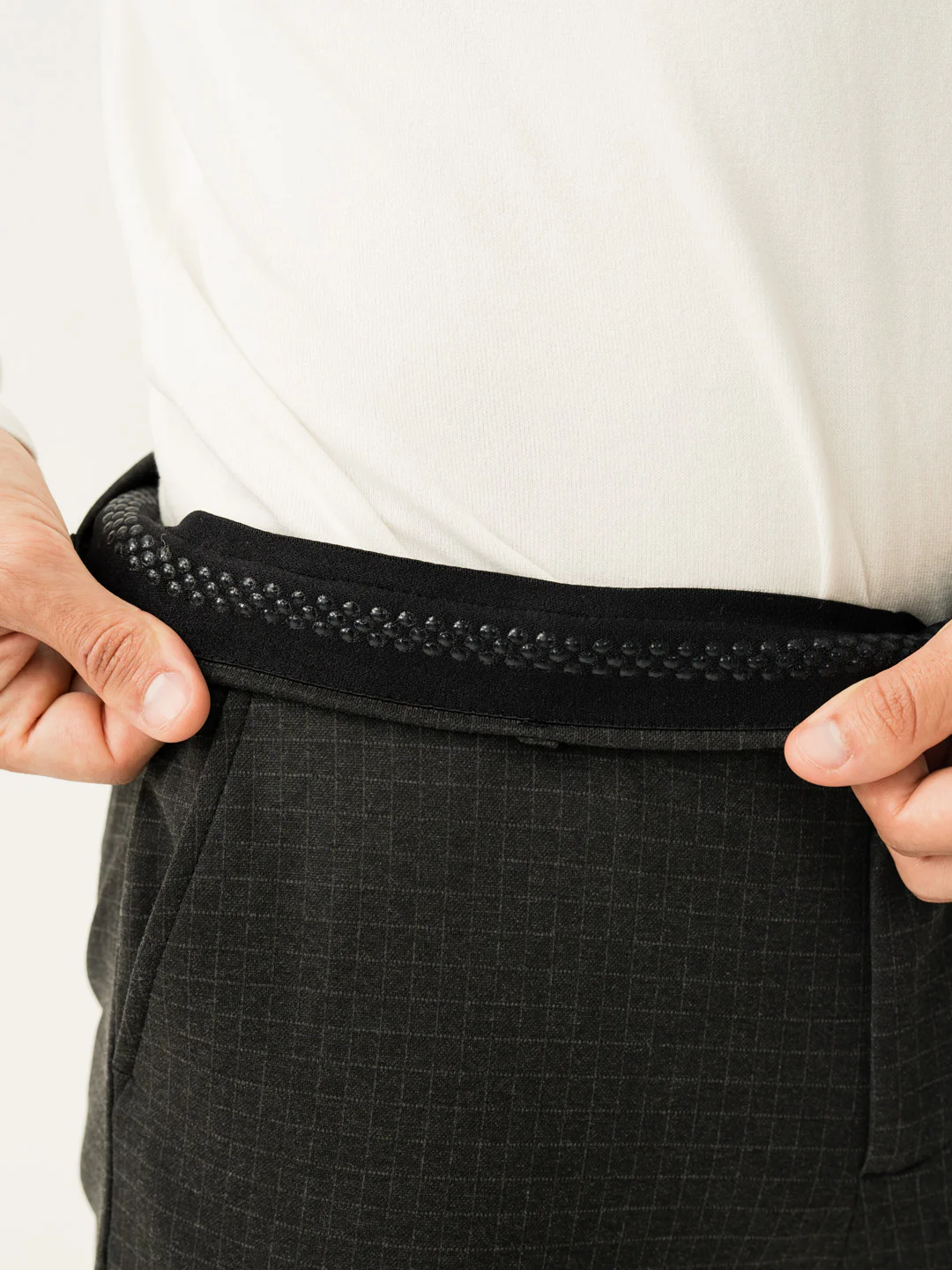 Belfast Black Checks Slim Fit Power Stretch Pants - Image 6