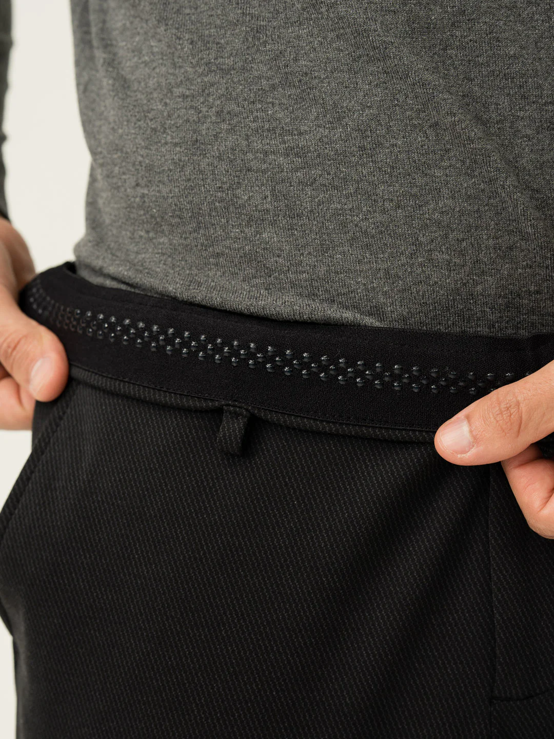 Black Twill Structured Slim Fit Power Stretch Pants - Image 5