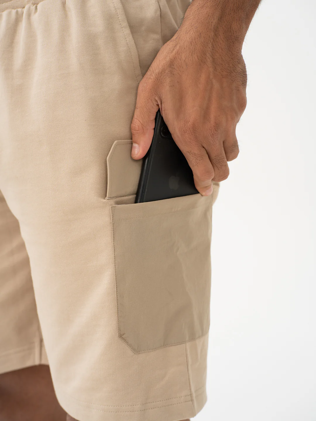 Brew Beige Relaxed Fit Cargo Sweatshorts - Image 9