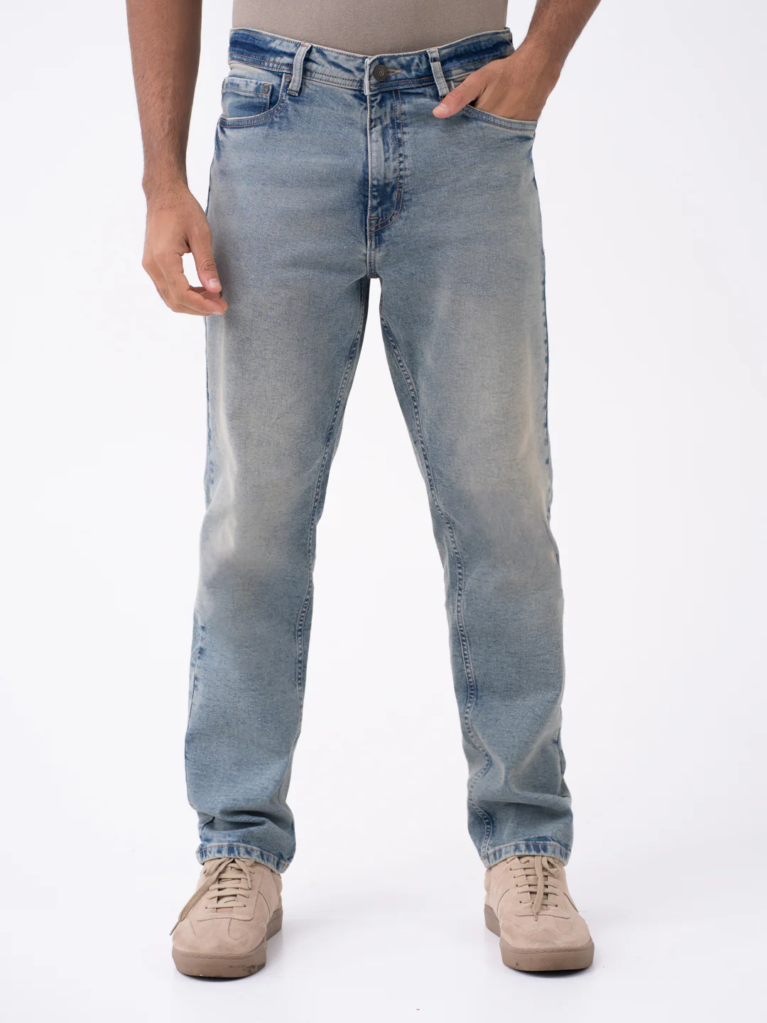 Burnt Vintage Blue Relaxed Fit Jeans - Image 3