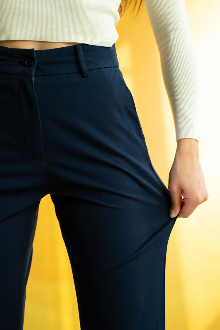 Classic Navy Cotton Stretch Chinos - Women - Image 2