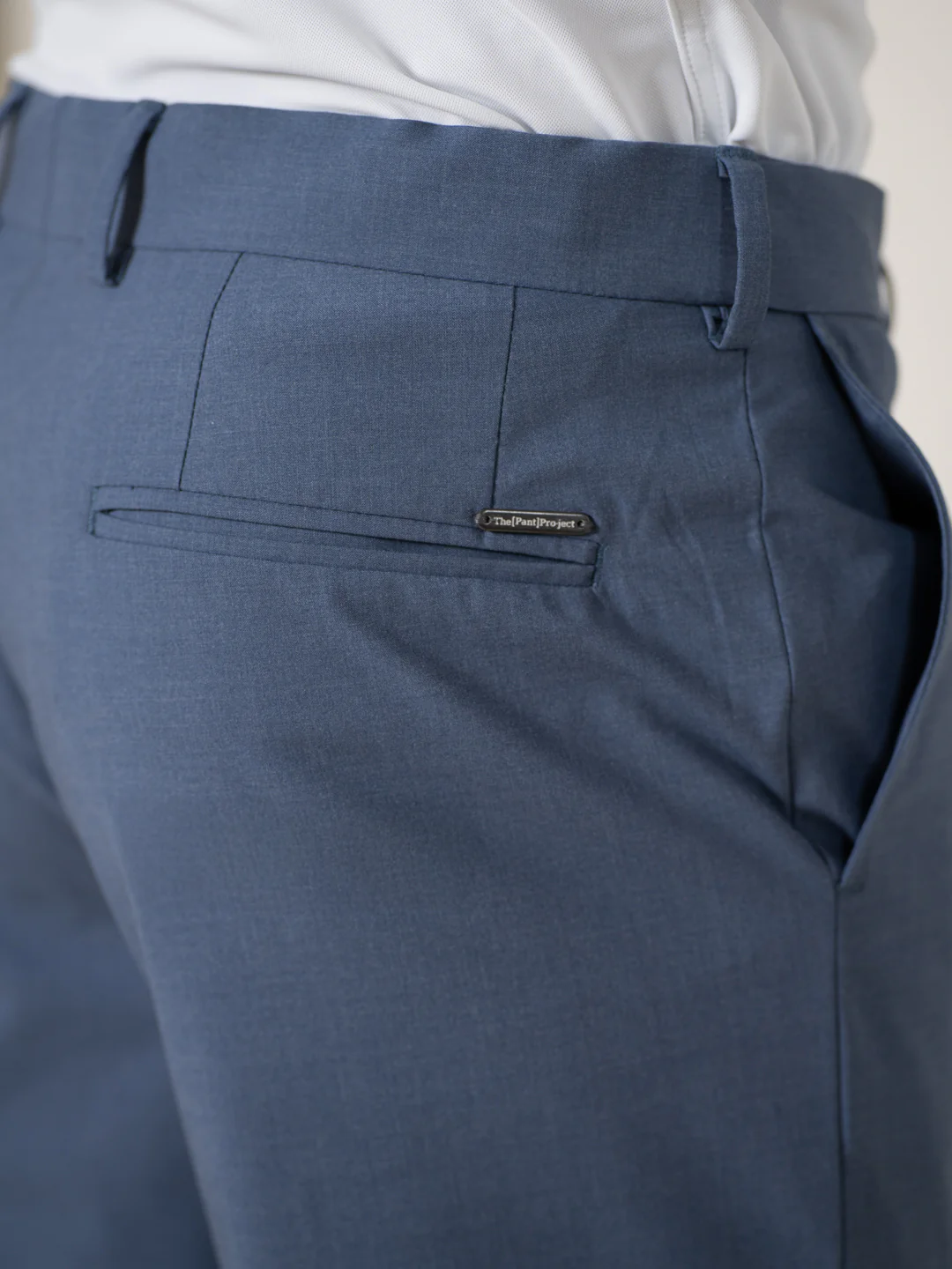 Crest Blue Melange Stretch Formal Pants - Image 11