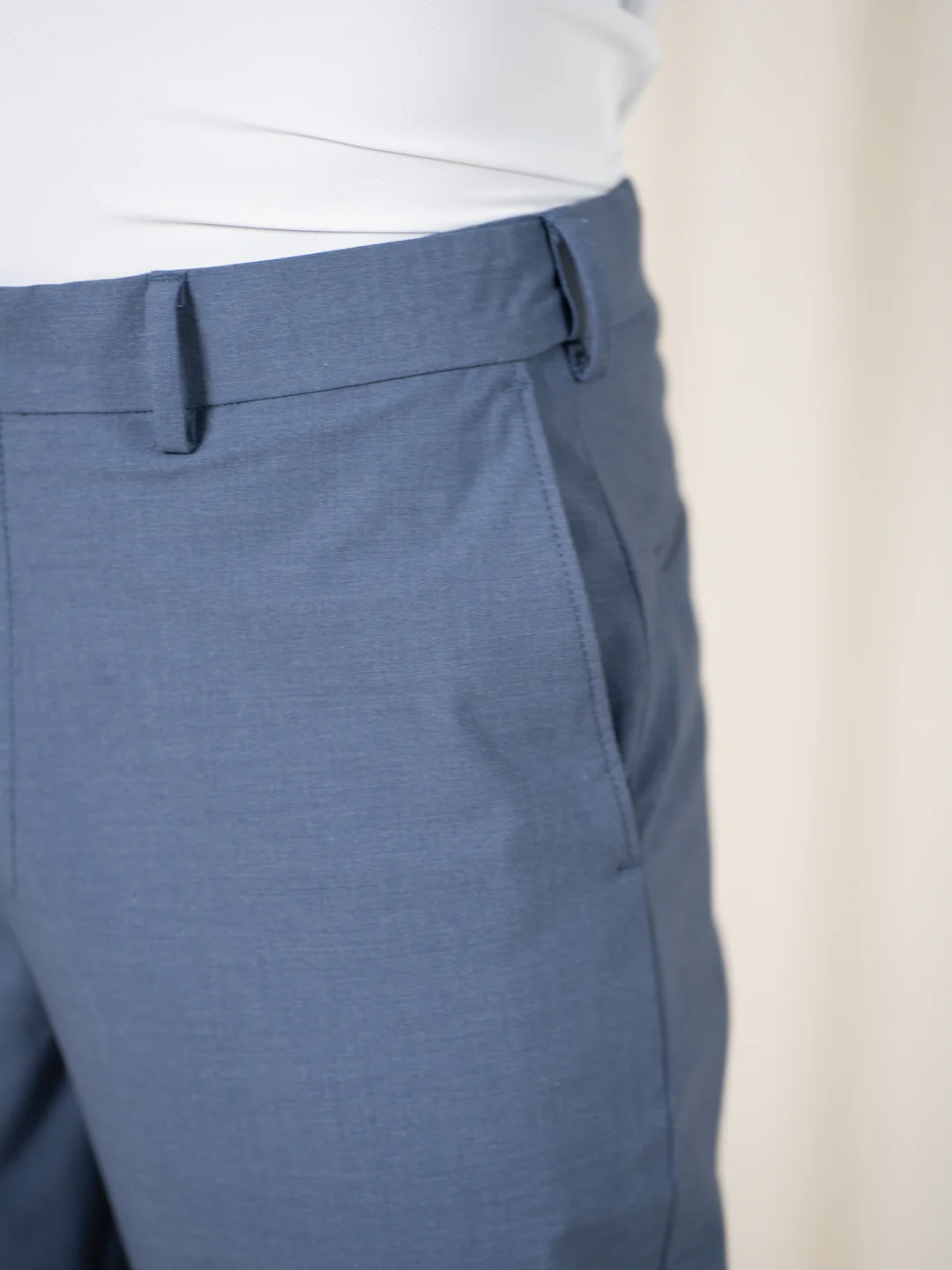 Crest Blue Melange Stretch Formal Pants - Image 9