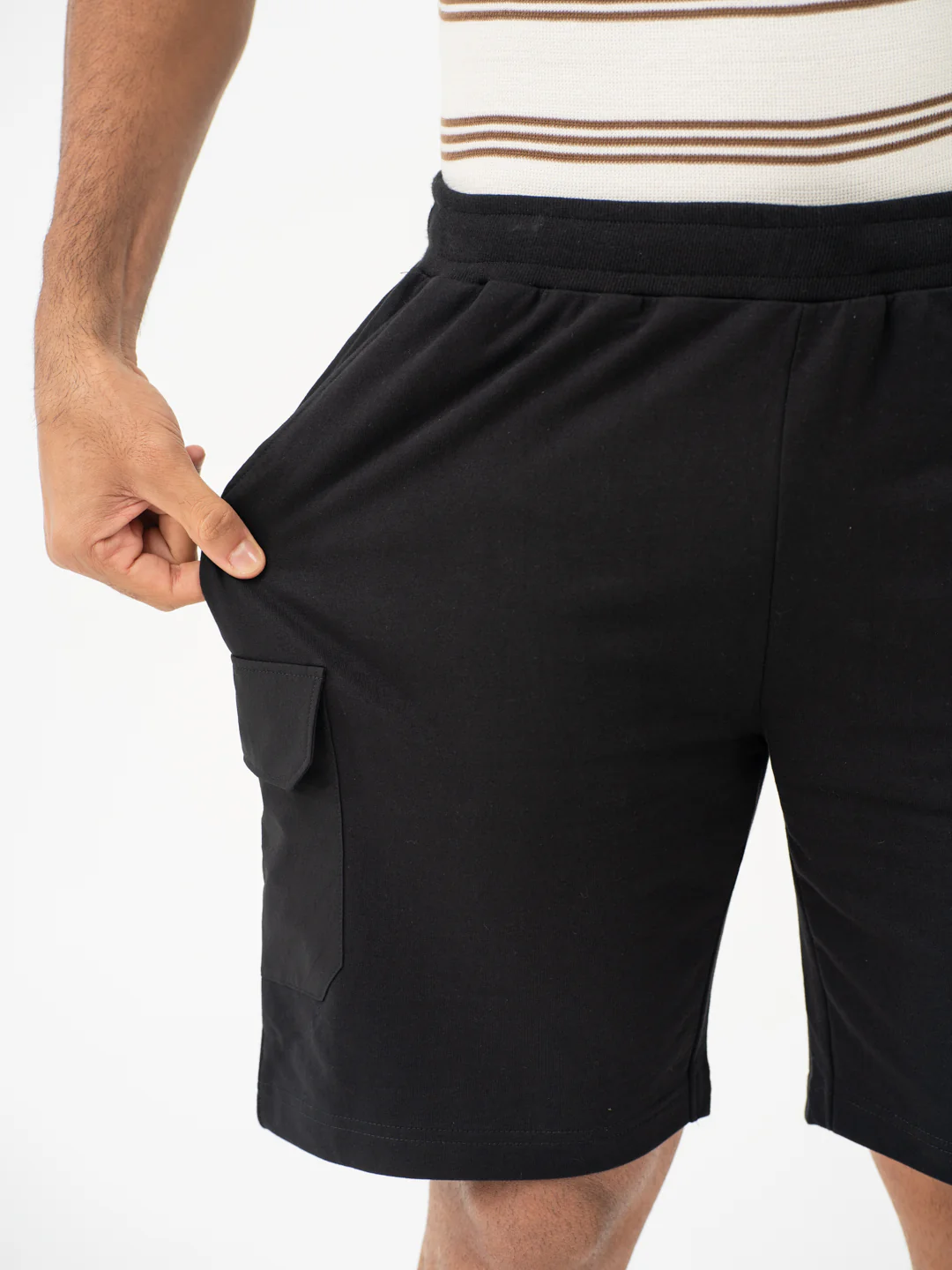 Dash Black Relaxed Fit Cargo Sweatshorts - Image 5