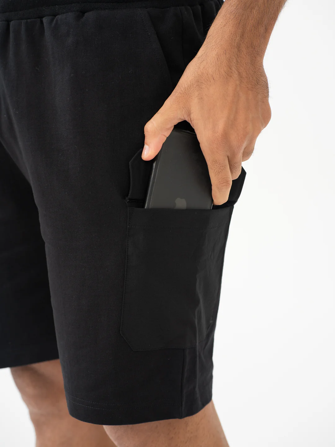 Dash Black Relaxed Fit Cargo Sweatshorts - Image 9
