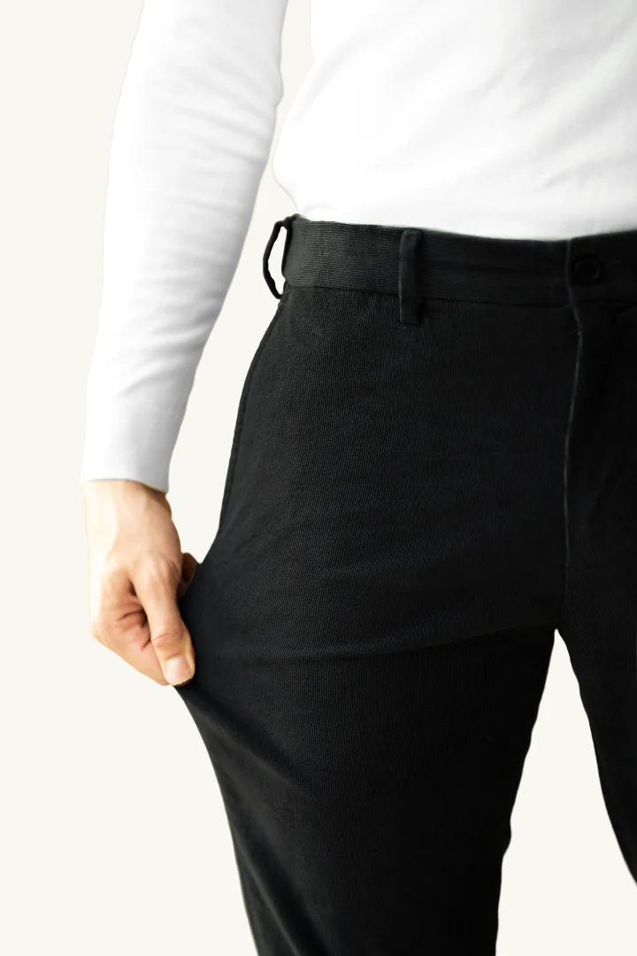 Black Corduroy Stretch Pants