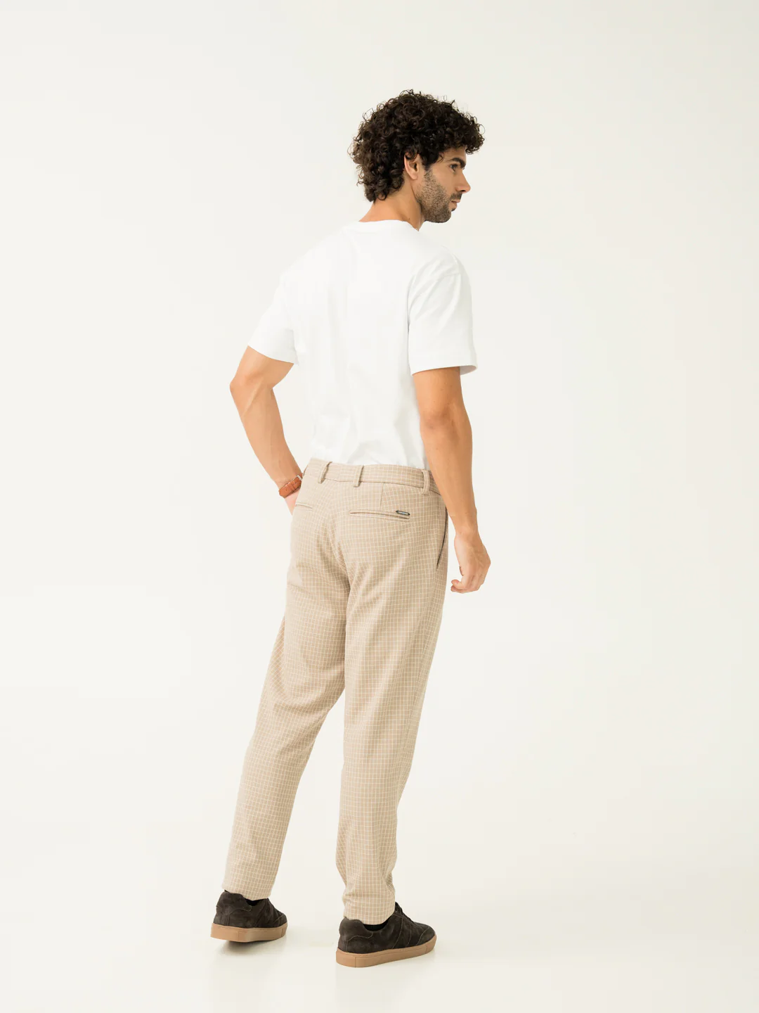 Dune Khaki Checks Power-Stretch Pants - Image 9