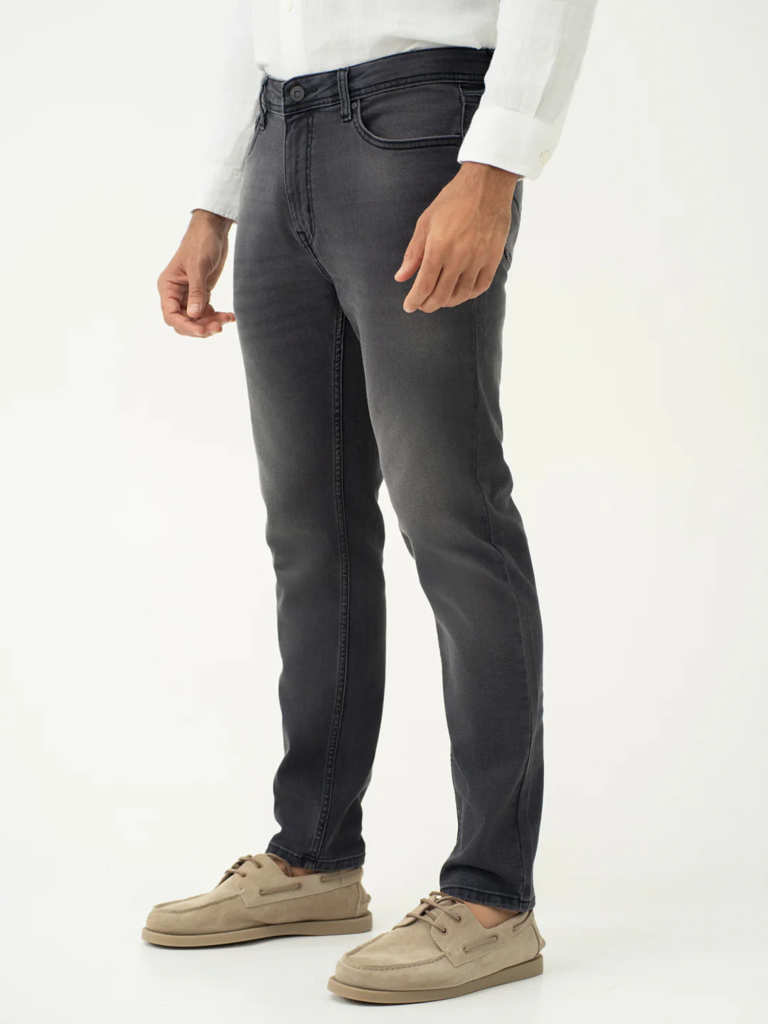 Edge Grey Whiskered Slim Fit Jeans - Image 7