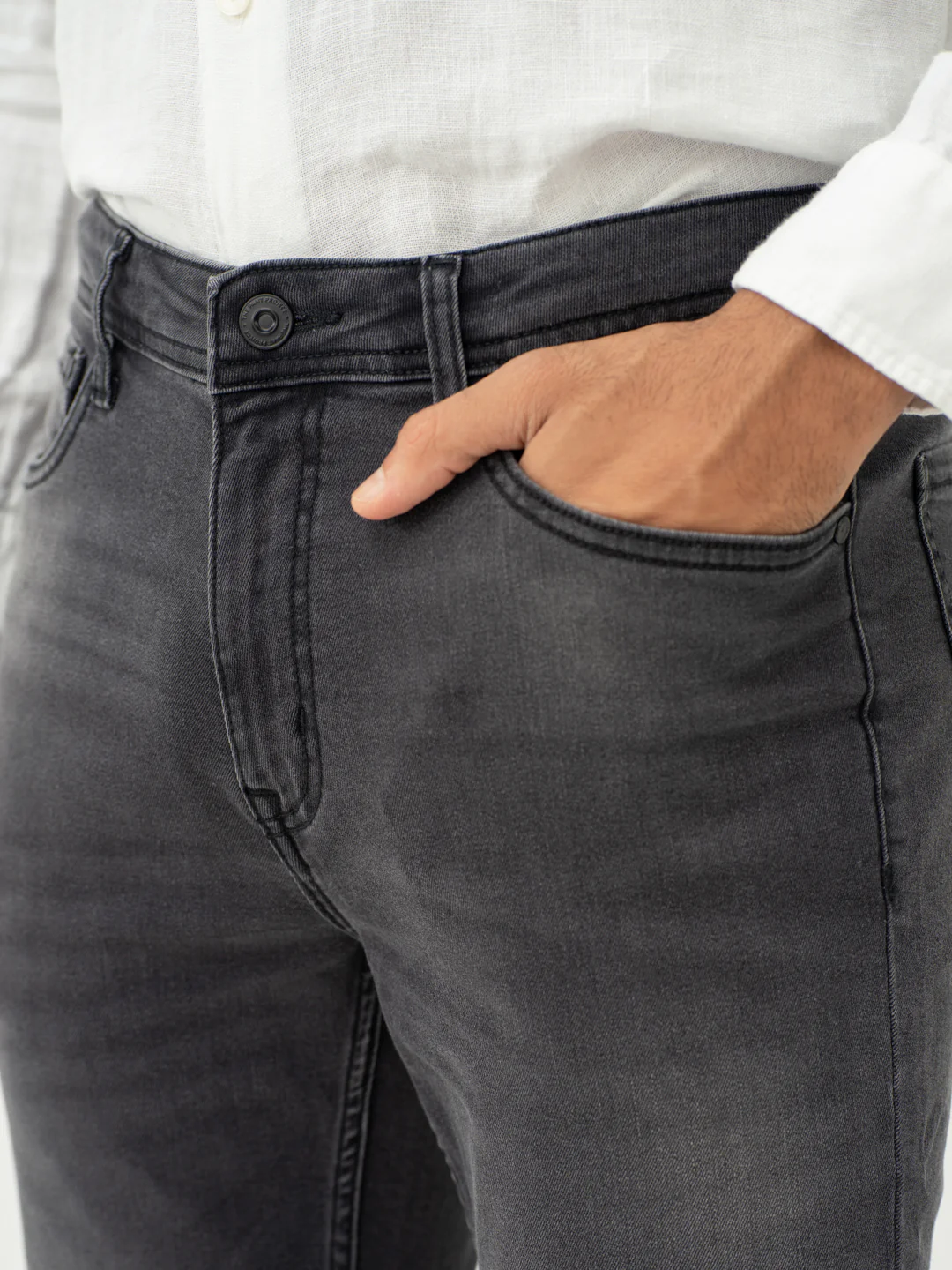 Edge Grey Whiskered Slim Fit Jeans - Image 8