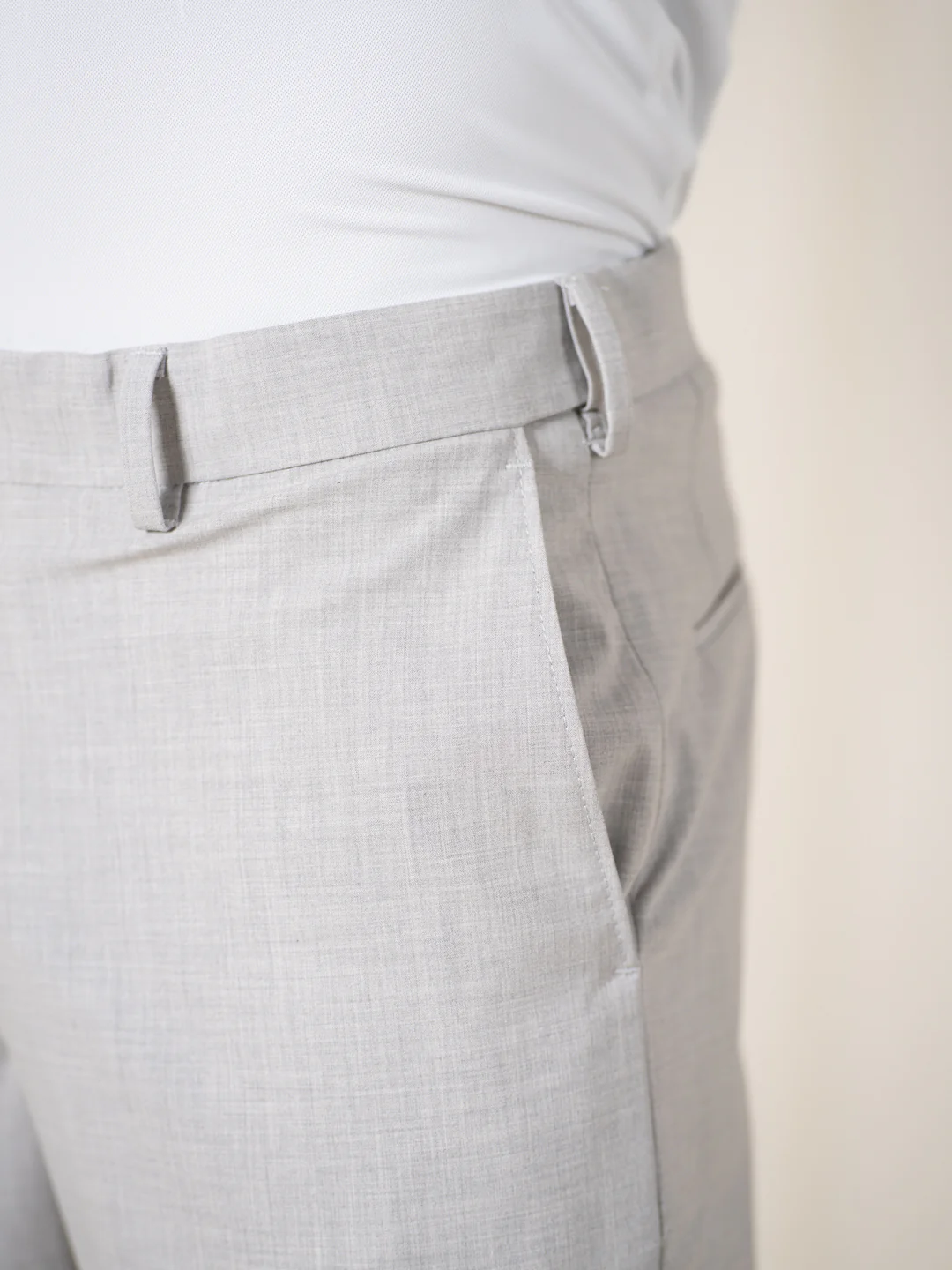 Ethereal Grey Melange Stretch Formal Pants - Image 10