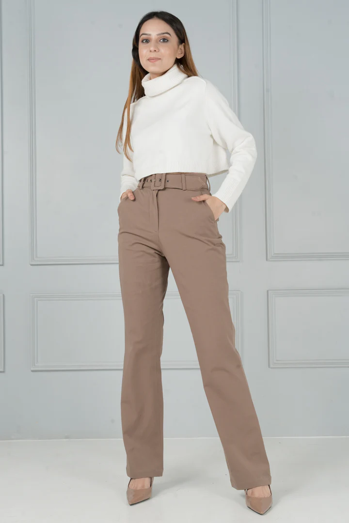 Fawn Khaki Stretch Chinos - Women - Image 2