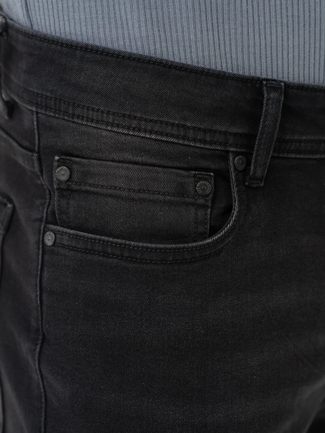 Forge Black Whiskered Slim Fit Jeans - Image 10