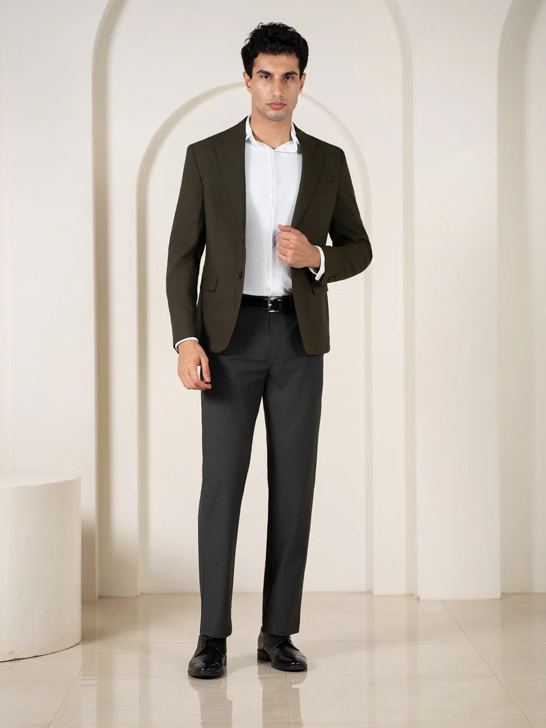 Grand Grey Relaxed Fit Stretch Formal Pants - Image 6