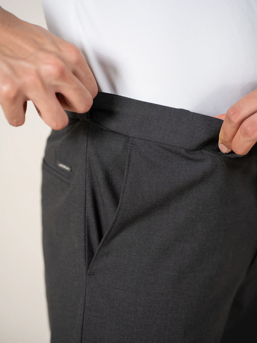 Gravitas Grey Melange Stretch Formal Pants - Image 4