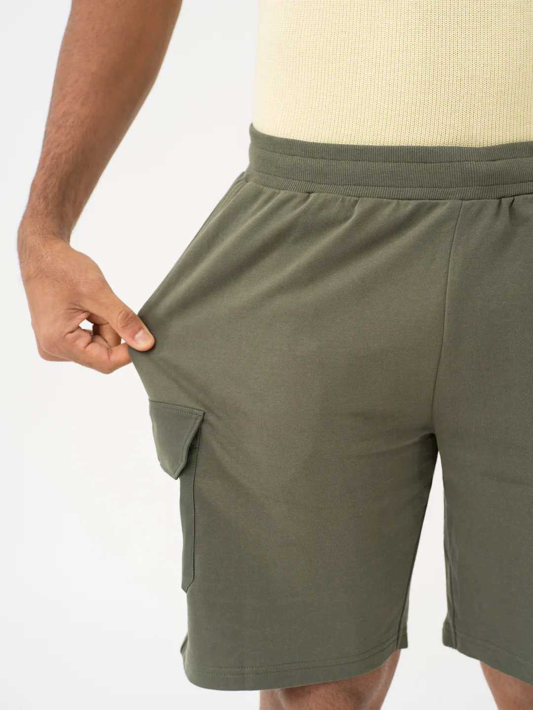 Grover Olive Relaxed Fit Cargo Sweatshorts - Image 5