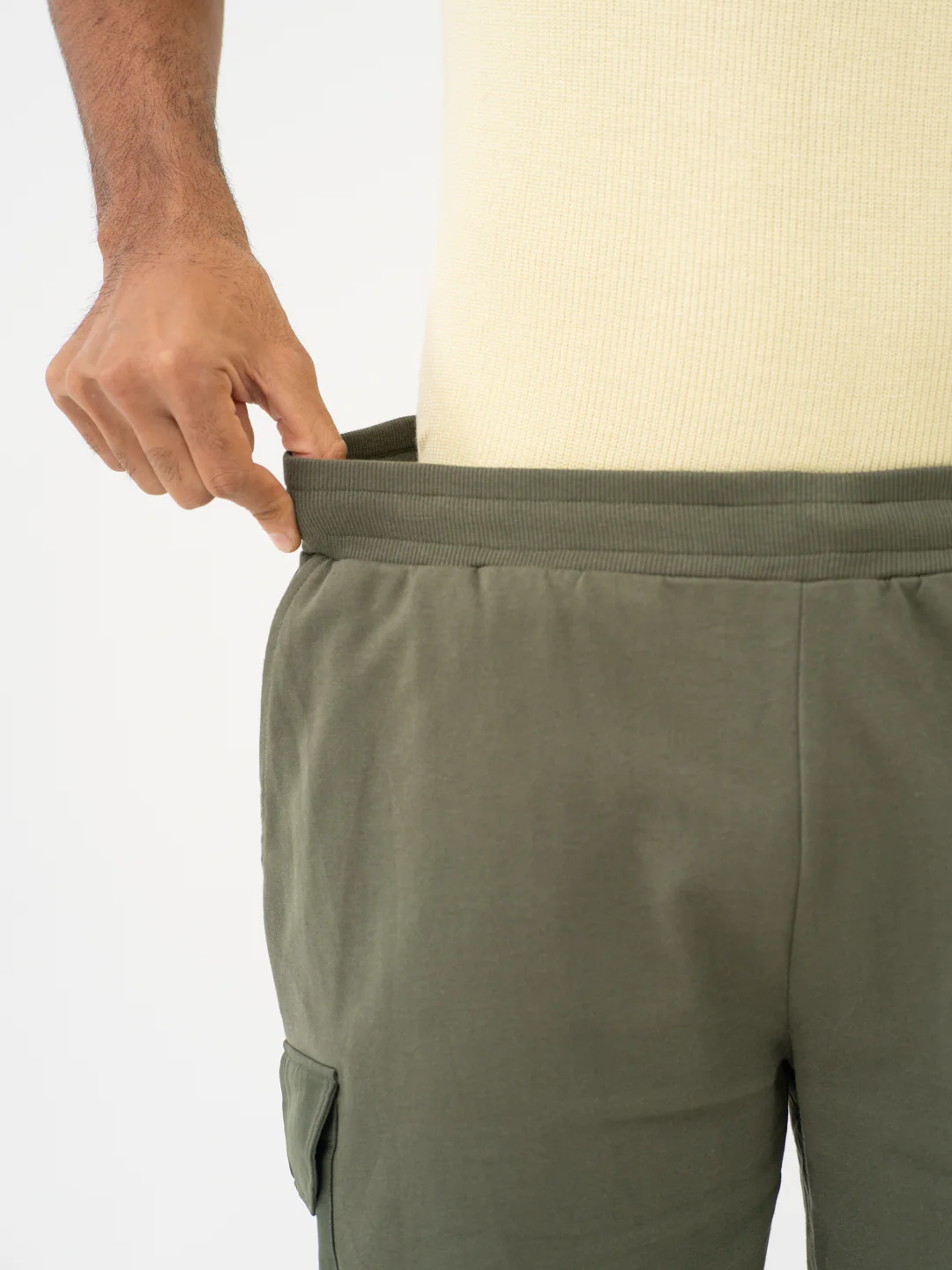 Grover Olive Relaxed Fit Cargo Sweatshorts - Image 7