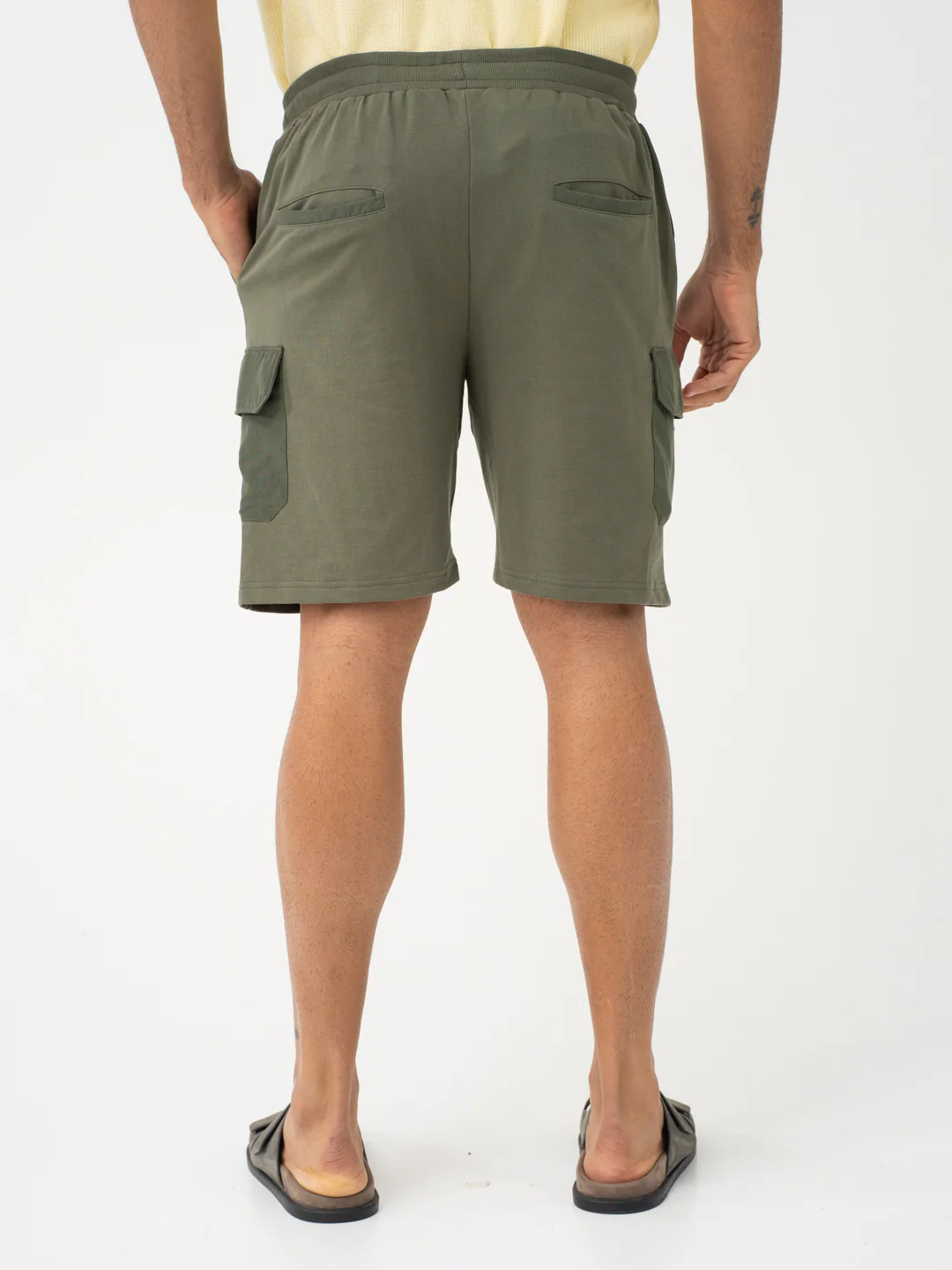 Grover Olive Relaxed Fit Cargo Sweatshorts - Image 8