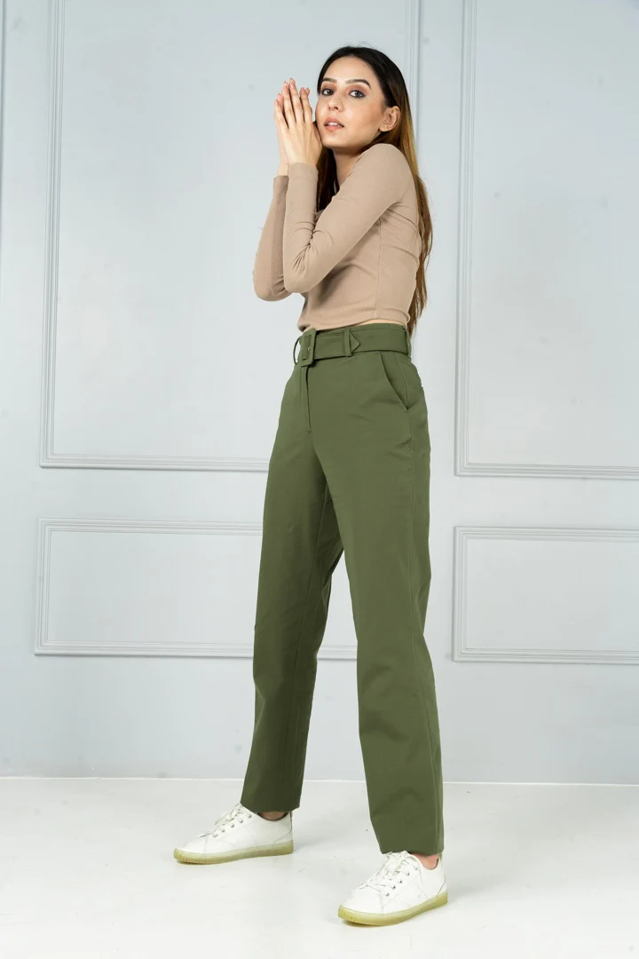 Herb Olive Stretch Chinos - Women - Image 2