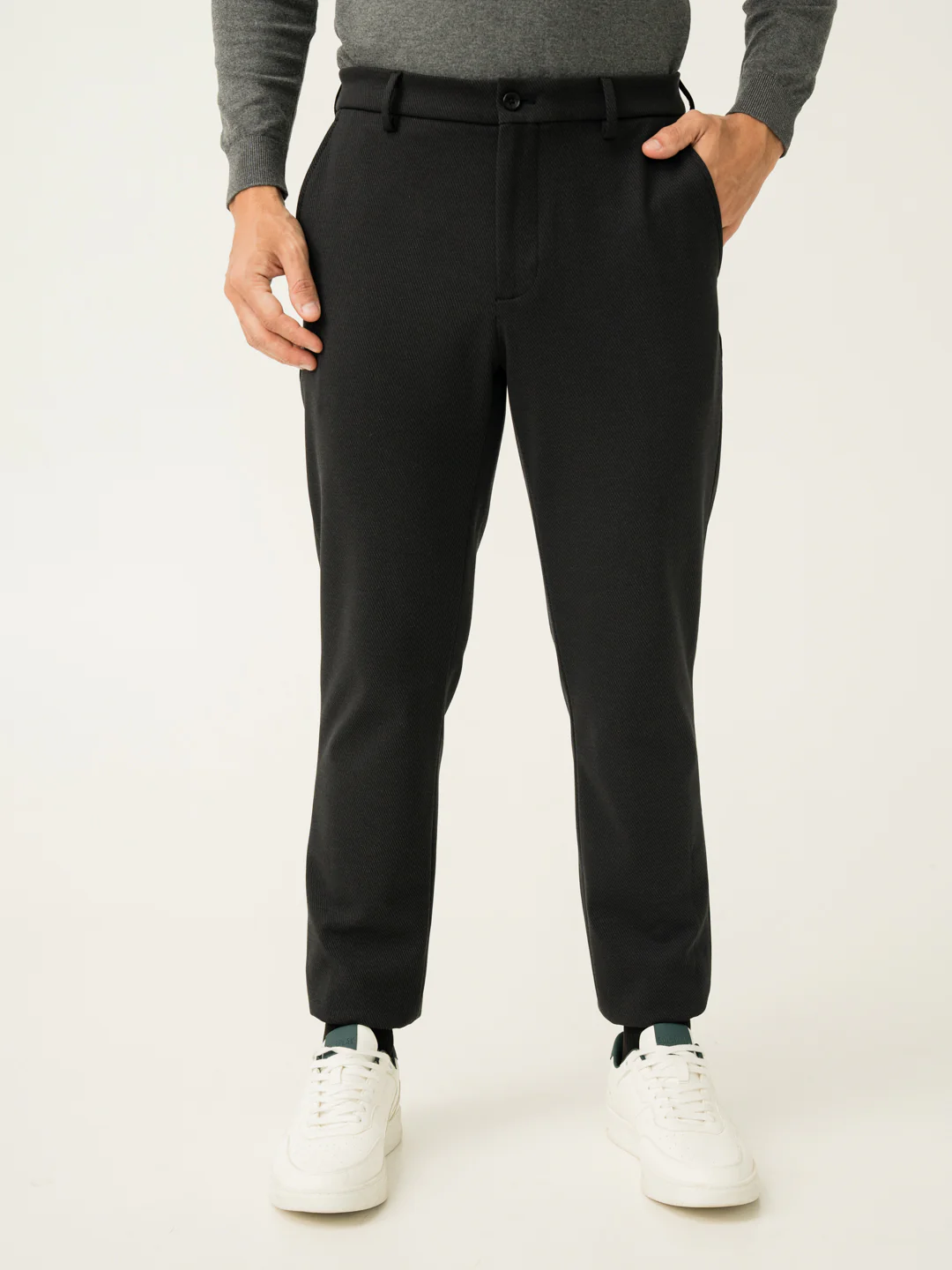 Iron Black Twill Structured Power-Stretch Pants - Image 3