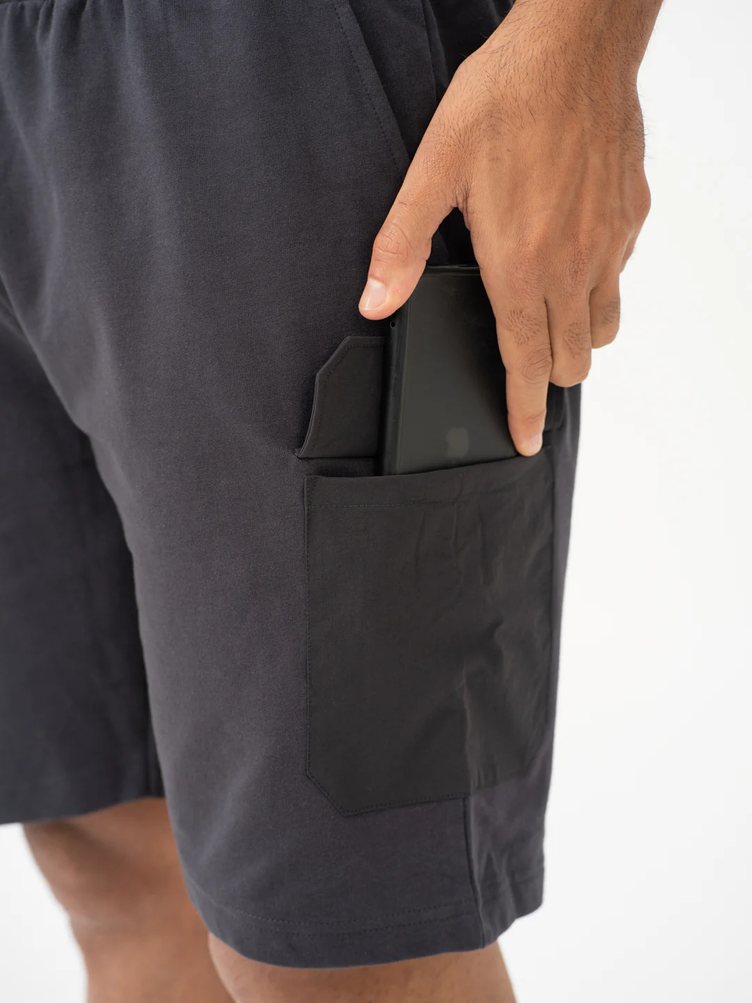 Lint Grey Relaxed Fit Cargo Sweatshorts - Image 10