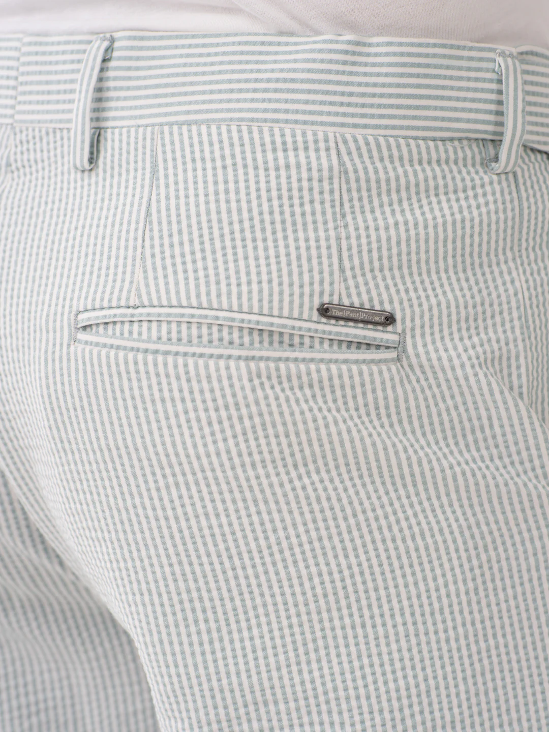 Meadow Green Stripes Seersucker Chino Shorts - Image 9