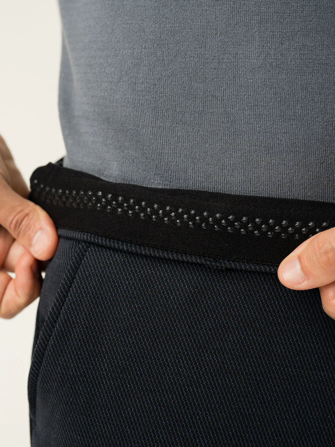 Navy Twill Structured Slim Fit Power Stretch Pants - Image 5