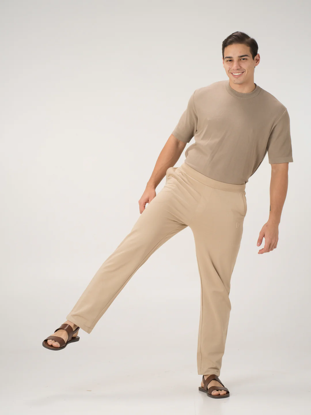 Nomad Beige Cotton Sweatpants - Image 9