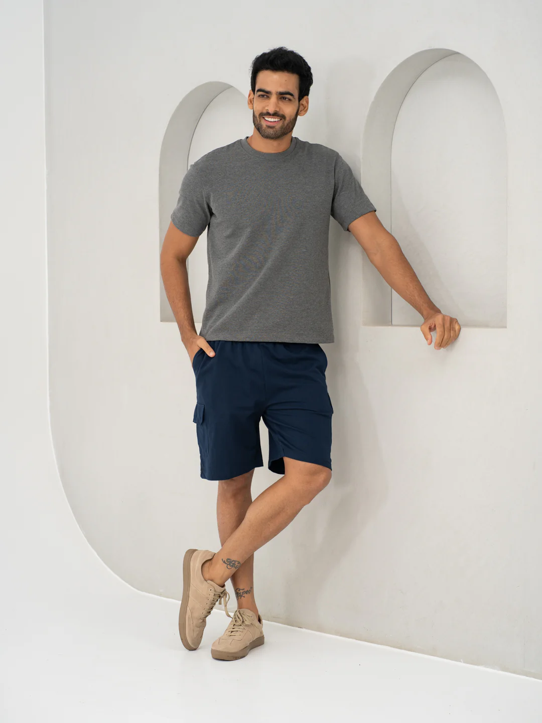 Rider Navy Relaxed Fit Cargo Sweatshorts - Image 11