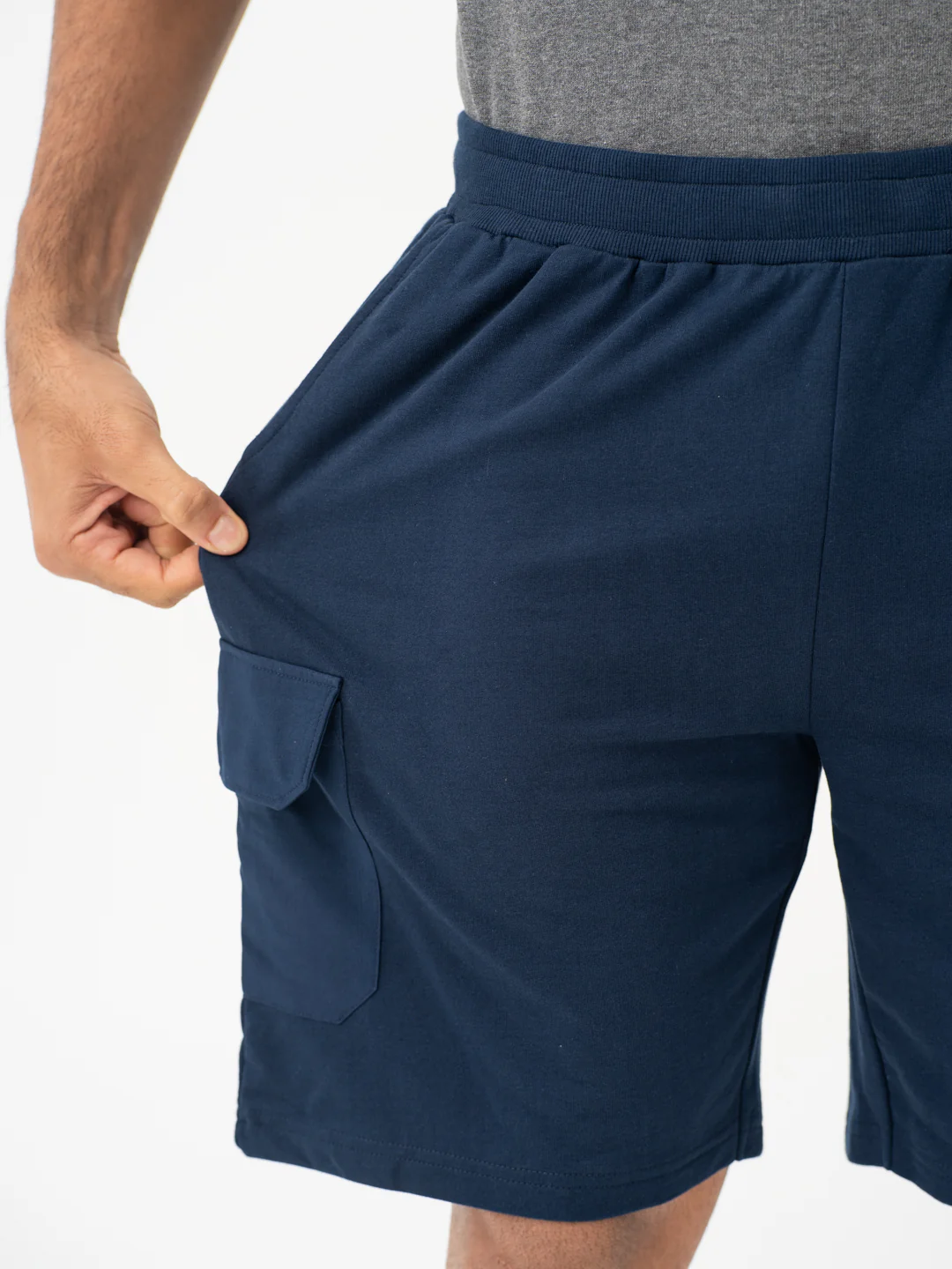 Rider Navy Relaxed Fit Cargo Sweatshorts - Image 5