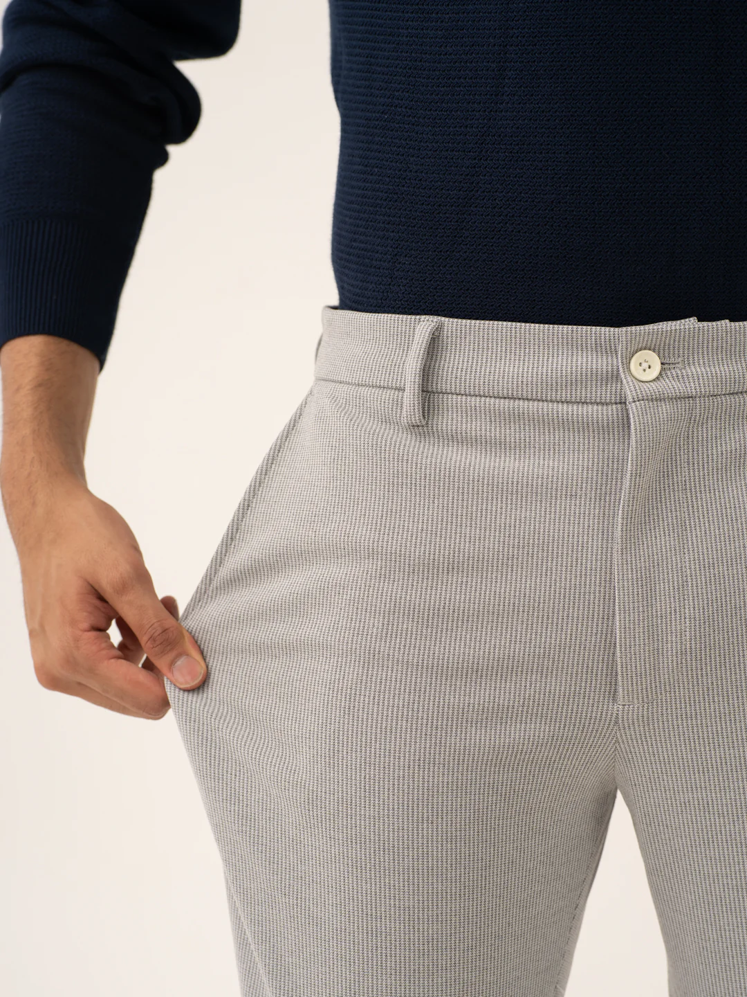 Satellite Grey Houndstooth Power-Stretch Pants