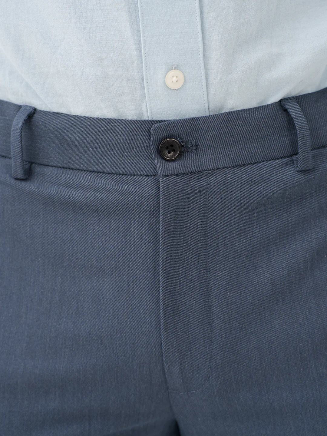 Solace Blue Luxury Twill Relaxed Fit Stretch Formal Pants - Image 9