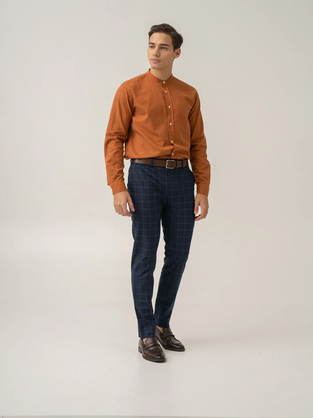 Starling Navy Checks Formal Pants - Image 2