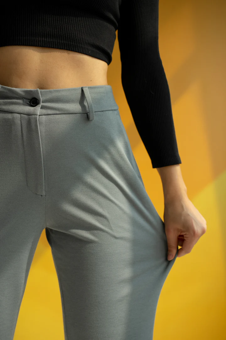 Steel Grey Power-Stretch Women Pants - Image 2