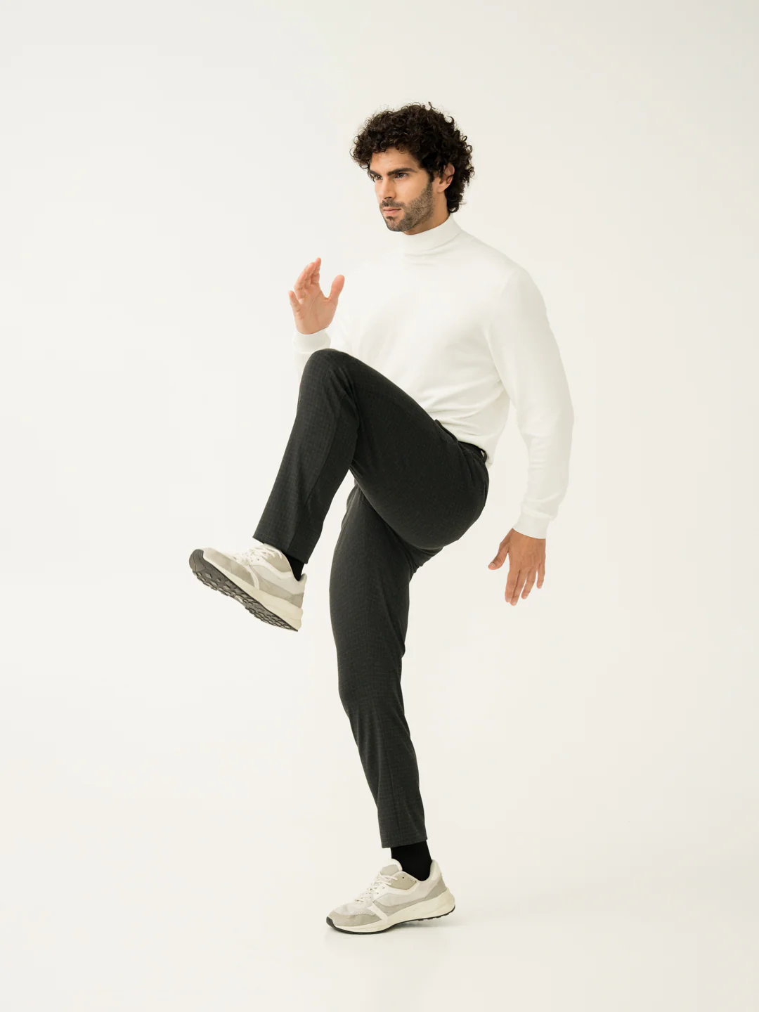 Volcanic Black Checks Power-Stretch Pants - Image 5
