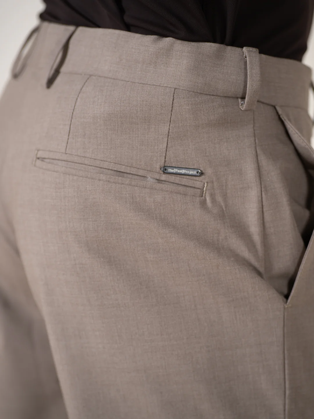 Whispering Khaki Melange Stretch Formal Pants - Image 11